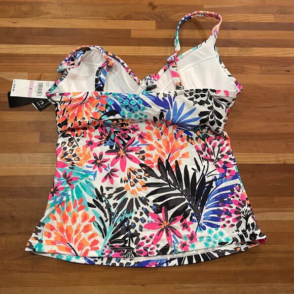 Island Escape Women's Printed Gemini Underwire Tankini Top 6 - Picture 5 of 10
